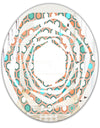 Retro Hexagon Pattern III - Modern Round or Oval Wall Mirror - Whirl
