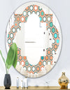 Retro Hexagon Pattern III - Modern Round or Oval Wall Mirror - Quatrefoil