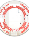 Tropical Retro Foliage Coral I - Modern Round or Oval Wall Mirror - Space