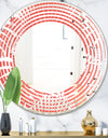Tropical Retro Foliage Coral I - Modern Round or Oval Wall Mirror - Wave