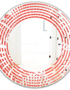Tropical Retro Foliage Coral I - Modern Round or Oval Wall Mirror - Wave