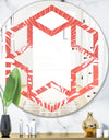 Tropical Retro Foliage Coral I - Modern Round or Oval Wall Mirror - Hexagon Star