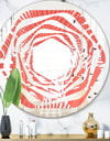 Tropical Retro Foliage Coral I - Modern Round or Oval Wall Mirror - Whirl