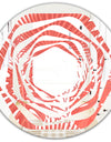 Tropical Retro Foliage Coral I - Modern Round or Oval Wall Mirror - Whirl