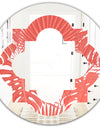 Tropical Retro Foliage Coral I - Modern Round or Oval Wall Mirror - Quatrefoil