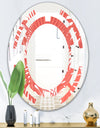 Tropical Retro Foliage Coral I - Modern Round or Oval Wall Mirror - Space