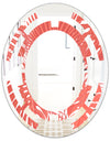 Tropical Retro Foliage Coral I - Modern Round or Oval Wall Mirror - Space