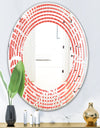 Tropical Retro Foliage Coral I - Modern Round or Oval Wall Mirror - Wave