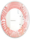 Tropical Retro Foliage Coral I - Modern Round or Oval Wall Mirror - Wave