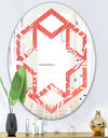 Tropical Retro Foliage Coral I - Modern Round or Oval Wall Mirror - Hexagon Star