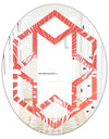 Tropical Retro Foliage Coral I - Modern Round or Oval Wall Mirror - Hexagon Star