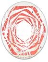 Tropical Retro Foliage Coral I - Modern Round or Oval Wall Mirror - Whirl