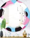 Abstract Geometric Retro I - Modern Round or Oval Wall Mirror - Triple C