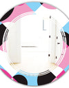 Abstract Geometric Retro I - Modern Round or Oval Wall Mirror - Triple C