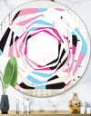 Abstract Geometric Retro I - Modern Round or Oval Wall Mirror - Whirl