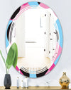 Abstract Geometric Retro I - Modern Round or Oval Wall Mirror - Triple C