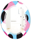 Abstract Geometric Retro I - Modern Round or Oval Wall Mirror - Triple C