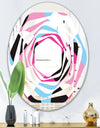 Abstract Geometric Retro I - Modern Round or Oval Wall Mirror - Whirl