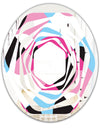 Abstract Geometric Retro I - Modern Round or Oval Wall Mirror - Whirl