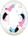 Abstract Geometric Retro I - Modern Round or Oval Wall Mirror - Quatrefoil