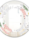 Pineappple On Tropical Leaves - Modern Round or Oval Wall Mirror - Space