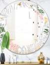 Pineappple On Tropical Leaves - Modern Round or Oval Wall Mirror - Leaves