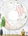Pineappple On Tropical Leaves - Modern Round or Oval Wall Mirror - Whirl