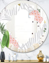 Pineappple On Tropical Leaves - Modern Round or Oval Wall Mirror - Quatrefoil