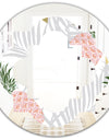 Pineappple On Tropical Leaves - Modern Round or Oval Wall Mirror - Quatrefoil