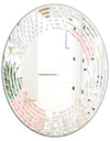 Pineappple On Tropical Leaves - Modern Round or Oval Wall Mirror - Wave
