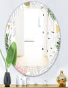 Pineappple On Tropical Leaves - Modern Round or Oval Wall Mirror - Triple C