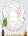 Pineappple On Tropical Leaves - Modern Round or Oval Wall Mirror - Whirl