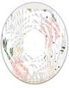 Pineappple On Tropical Leaves - Modern Round or Oval Wall Mirror - Whirl