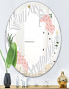 Pineappple On Tropical Leaves - Modern Round or Oval Wall Mirror - Quatrefoil
