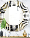 Golden Pineapple On Black - Modern Round or Oval Wall Mirror - Wave