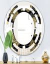 Golden Pineapple On Black - Modern Round or Oval Wall Mirror - Space
