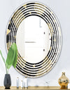 Golden Pineapple On Black - Modern Round or Oval Wall Mirror - Wave