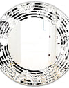 Retro Monochrome Flowers Pattern - Cottage Round or Oval Wall Mirror - Wave