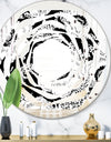 Retro Monochrome Flowers Pattern - Cottage Round or Oval Wall Mirror - Whirl