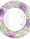 Purple Retro Fantasy Flowers - Cottage Round or Oval Wall Mirror - Wave
