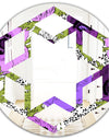 Purple Retro Fantasy Flowers - Cottage Round or Oval Wall Mirror - Hexagon Star