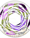 Purple Retro Fantasy Flowers - Cottage Round or Oval Wall Mirror - Whirl