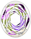 Purple Retro Fantasy Flowers - Cottage Round or Oval Wall Mirror - Whirl