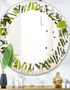 Tropical Palm Leaves I - Modern Round or Oval Wall Mirror - Leaves