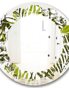Tropical Palm Leaves I - Modern Round or Oval Wall Mirror - Leaves