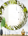 Tropical Palm Leaves I - Modern Round or Oval Wall Mirror - Triple C