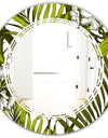 Tropical Palm Leaves I - Modern Round or Oval Wall Mirror - Triple C