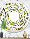 Tropical Palm Leaves I - Modern Round or Oval Wall Mirror - Whirl