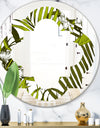 Tropical Palm Leaves I - Modern Round or Oval Wall Mirror - Quatrefoil