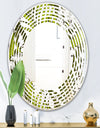 Tropical Palm Leaves I - Modern Round or Oval Wall Mirror - Wave